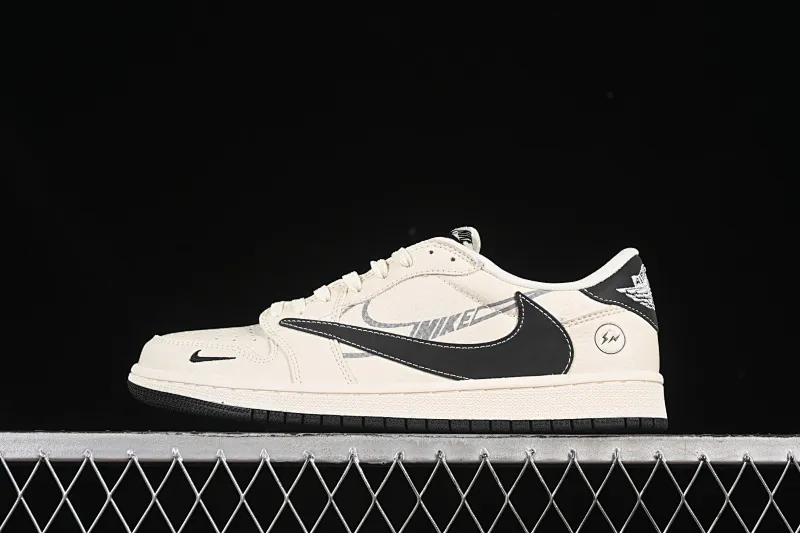 All categories Air Jordan Jordan series basketball shoes Air Jordan 1 Low High-end customized low-top sneakers Travis Scott x Fragment Design x Air Jordan 1 Low OG SP AJ1 Lightning joint name Phantom black hook Low-top cultural casual sneakers LD2025-029
